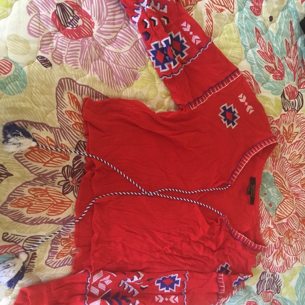 Fun Red, White, and Blue crop top